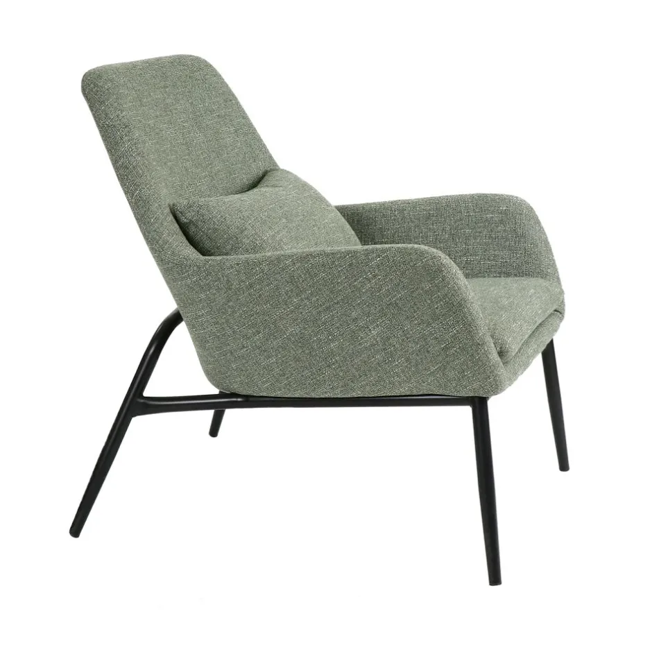 Pomax Canapés-HAILEY - fauteuil - tissu / métal - L 66 x W 75 x H 77 cm - vert