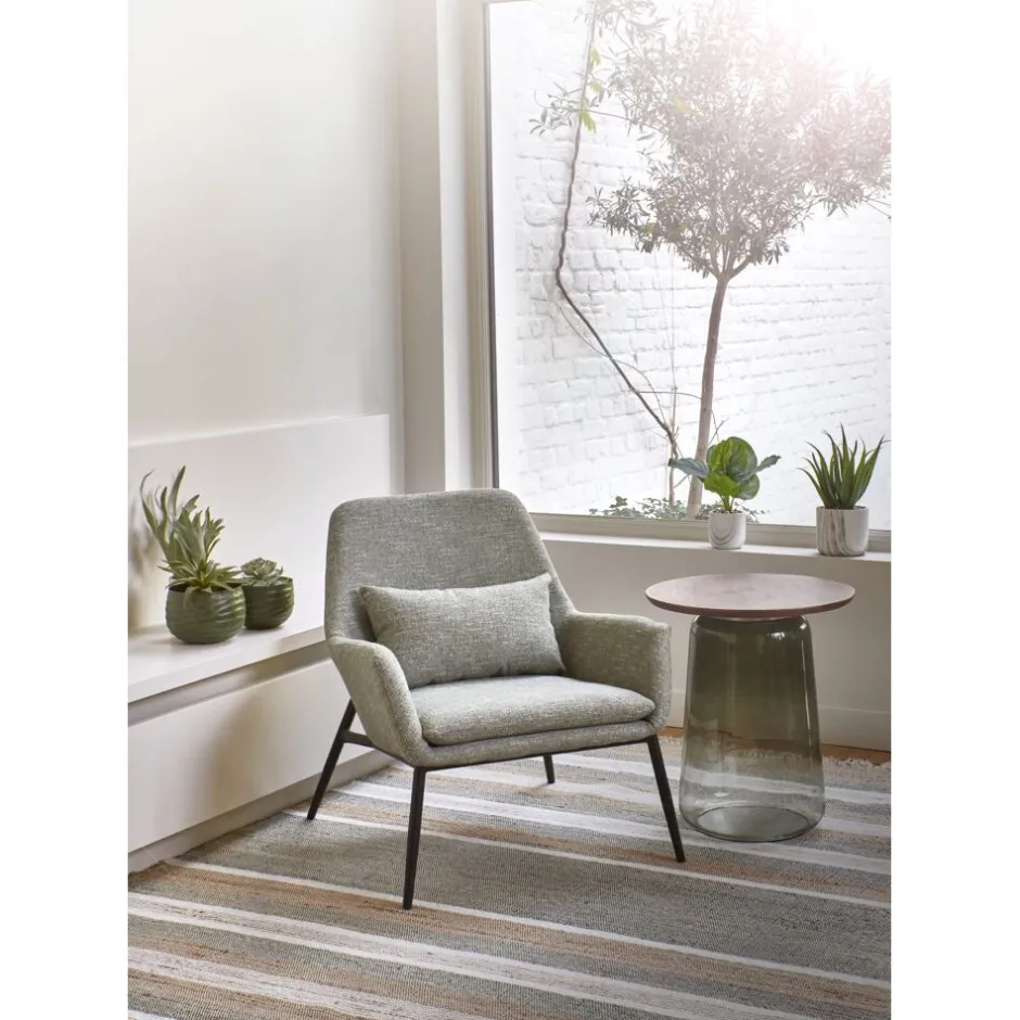 Pomax Canapés-HAILEY - fauteuil - tissu / métal - L 66 x W 75 x H 77 cm - vert