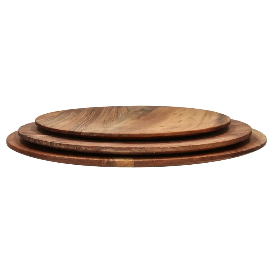 hommage__assiette__bois_dacacia__dia__x_h__cm__noyer_2.webp Pomax Saladiers / Plats À Servir-HOMMAGE - assiette - bois d'acacia - DIA 35 x H 2 cm - noyer