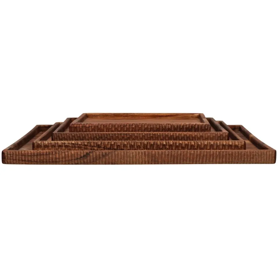 Pomax Plateaux-HOMMAGE - plateau - bois d'acacia - L 50 x W 38 x H 2,5 cm - noyer