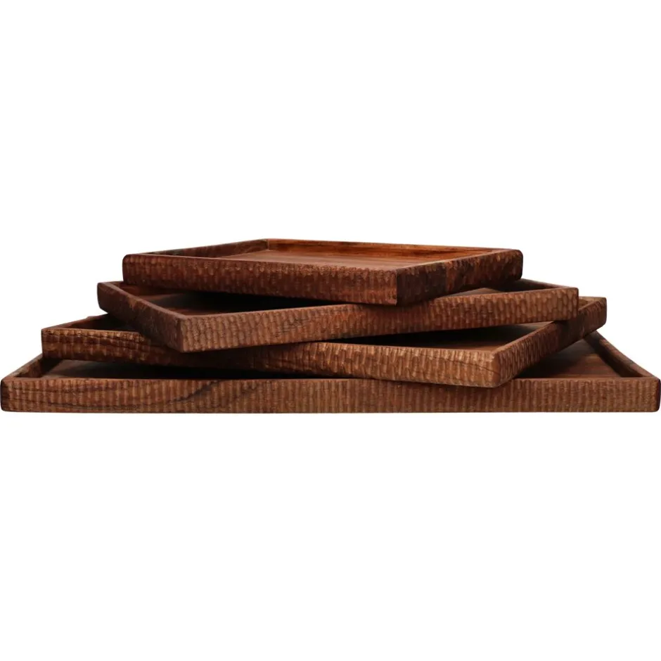 Pomax Plateaux-HOMMAGE - plateau - bois d'acacia - L 50 x W 38 x H 2,5 cm - noyer