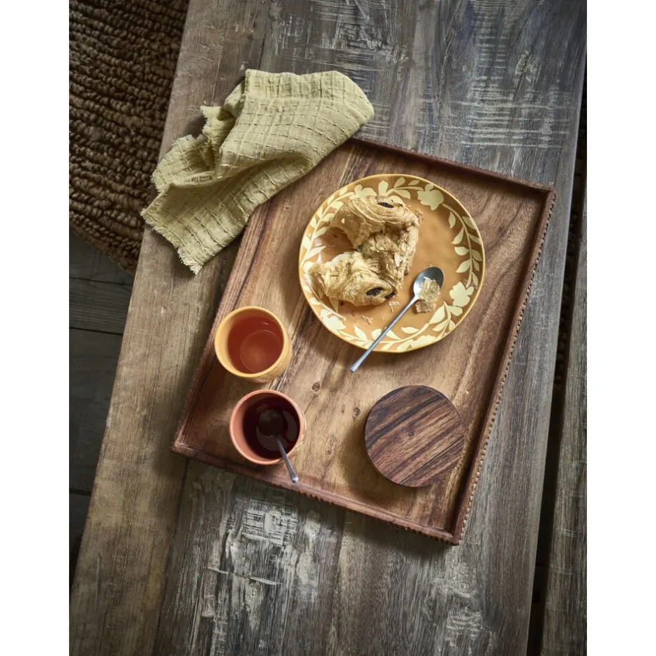 Pomax Plateaux-HOMMAGE - plateau - bois d'acacia - L 50 x W 38 x H 2,5 cm - noyer
