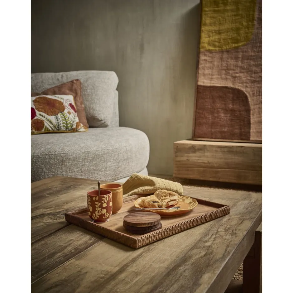 Pomax Plateaux-HOMMAGE - plateau - bois d'acacia - L 50 x W 38 x H 2,5 cm - noyer