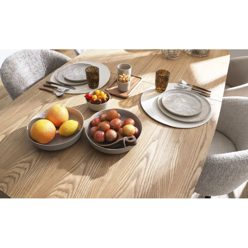 Pomax Tables-ITALO - table extensible - mdf / placage de bois / métal - L 180/230 x W 105 x H 76 cm - naturel
