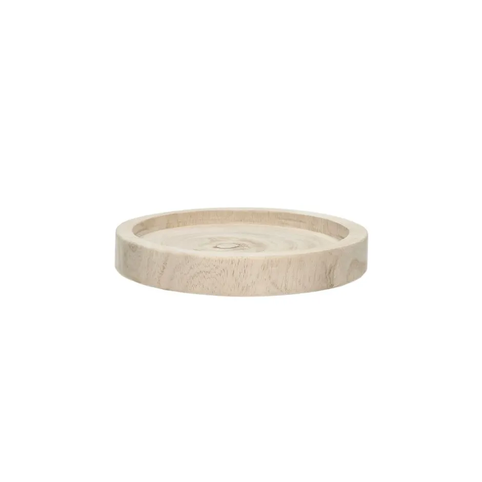 Pomax Chandeliers-JAZZ - dessous de bougie - bois de paulownia - DIA 16 x H 2,5 cm - naturel