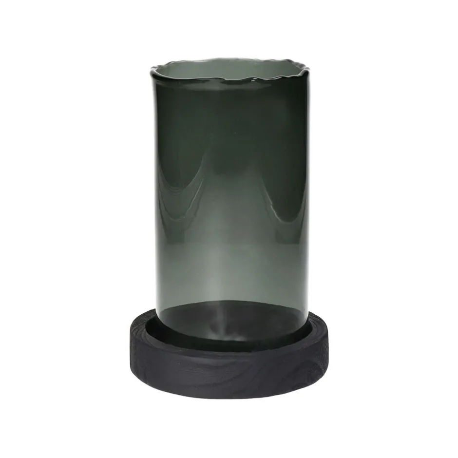 Pomax Chandeliers-JAZZ - dessous de bougie - bois de paulownia - DIA 13 x H 2,5 cm - noir