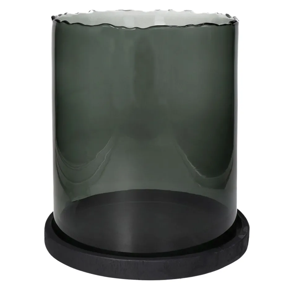 Pomax Chandeliers-JAZZ - dessous de bougie - bois de paulownia - DIA 28 x H 2,5 cm - noir