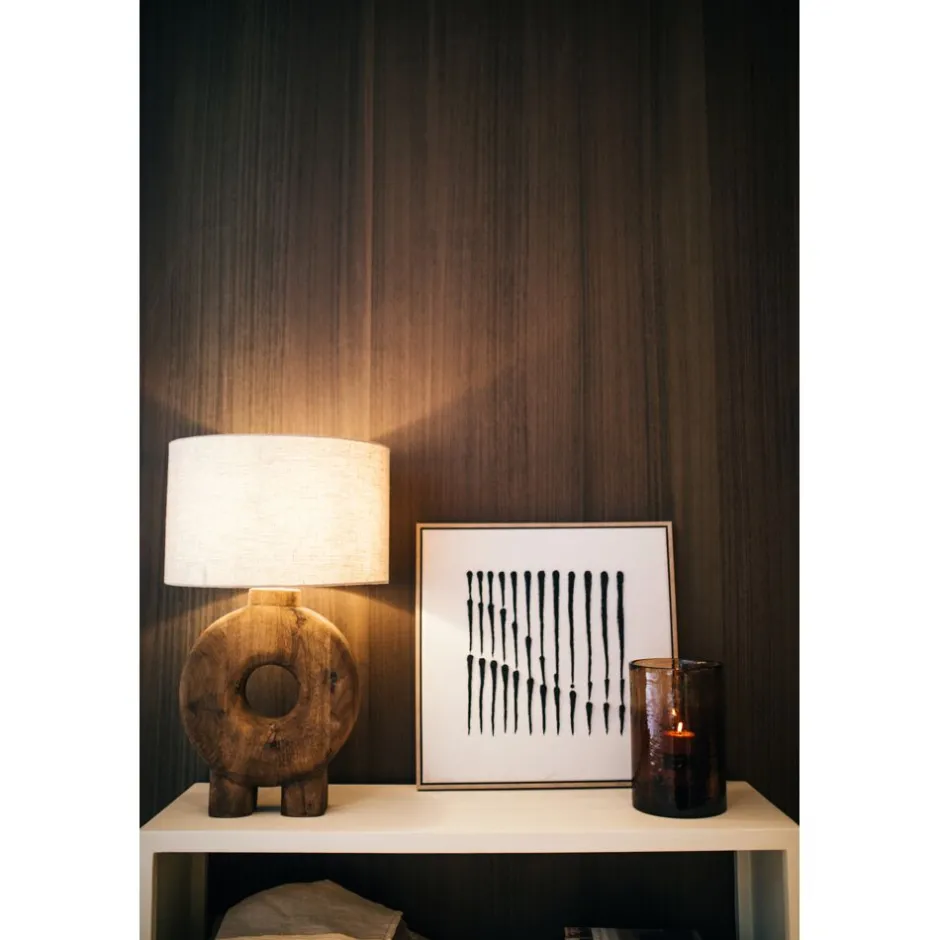 Pomax Lampes De Table-LAMPEDUSA - lampe de table - bois de mangier - DIA 48 x H 82 cm - brun