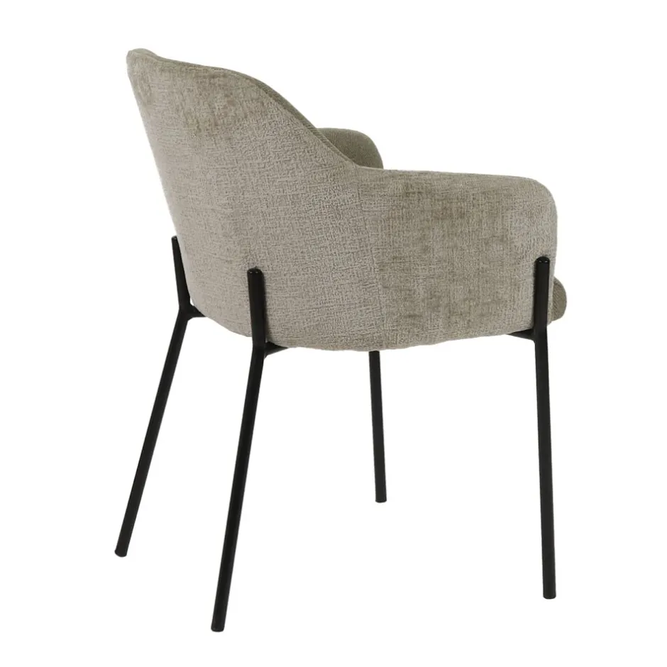 Pomax Chaises-LOUISE - chaise - tissu / métal - L 60 x W 58 x H 79 cm - beige