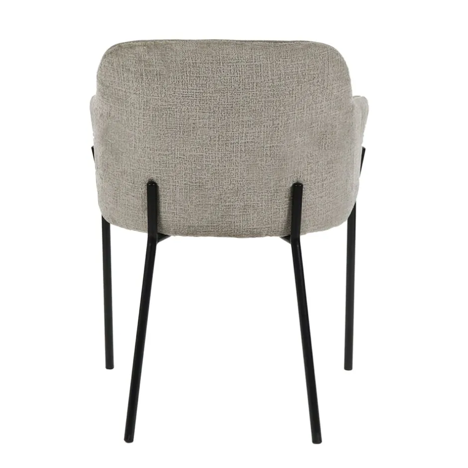 Pomax Chaises-LOUISE - chaise - tissu / métal - L 60 x W 58 x H 79 cm - beige