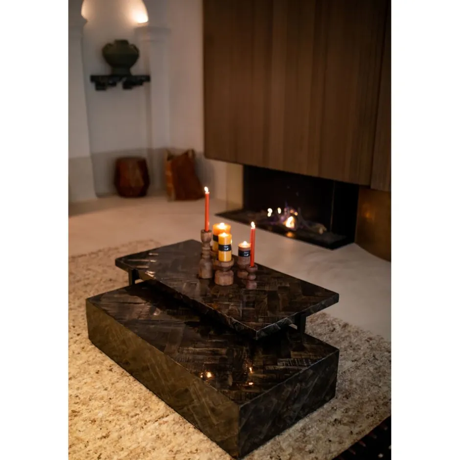 Pomax Tables Basses | Tables-LOXTON - table basse - bois de mangier - L 120 x W 60 x H 28 cm - brun foncé
