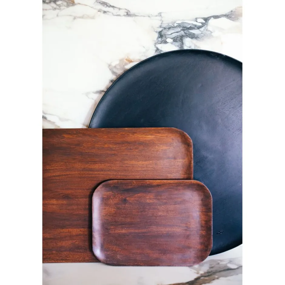 Pomax Plateaux-MACLEAR - plat - bois d'acacia - L 28 x W 20 x H 1,25 cm - brun