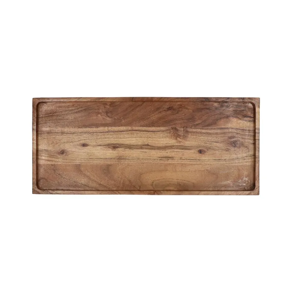 Pomax Plateaux-MANHATTAN - plateau - bois d'acacia - L 35,5 x W 15 x H 2,5 cm - naturel