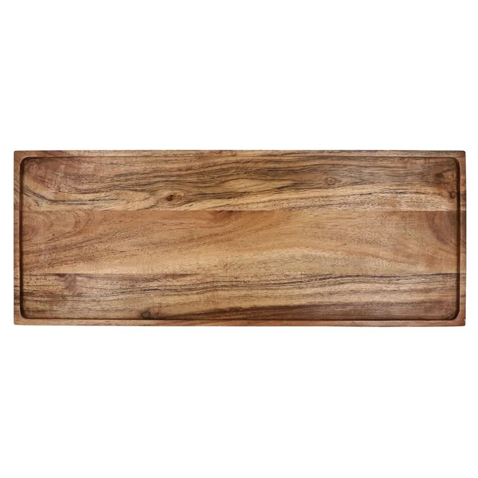 Pomax Plateaux-MANHATTAN - plateau - bois d'acacia - L 47 x W 18 x H 2,5 cm - naturel