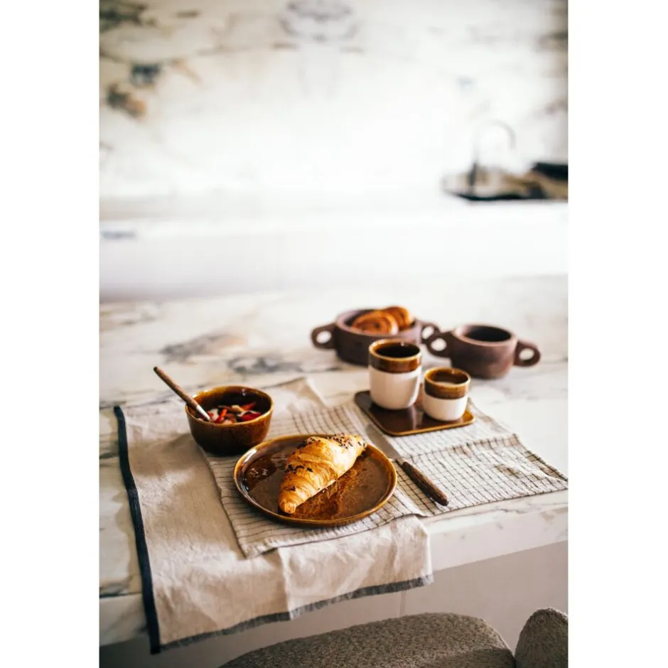 Pomax Linge De Table-MARIKANA - set/3 serviettes - lin - L 45 x W 45 cm - mix de couleurs