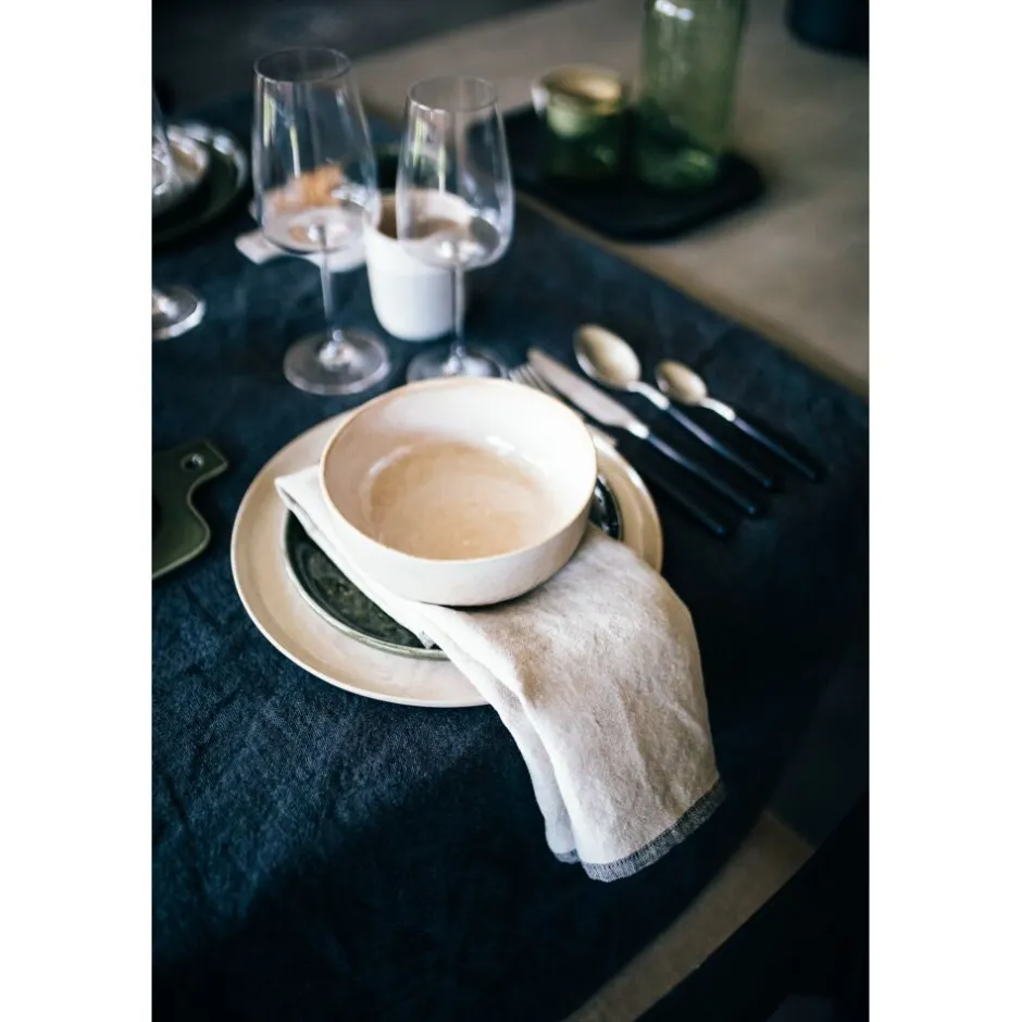 Pomax Linge De Table-MARIKANA - set/3 serviettes - lin - L 45 x W 45 cm - mix de couleurs