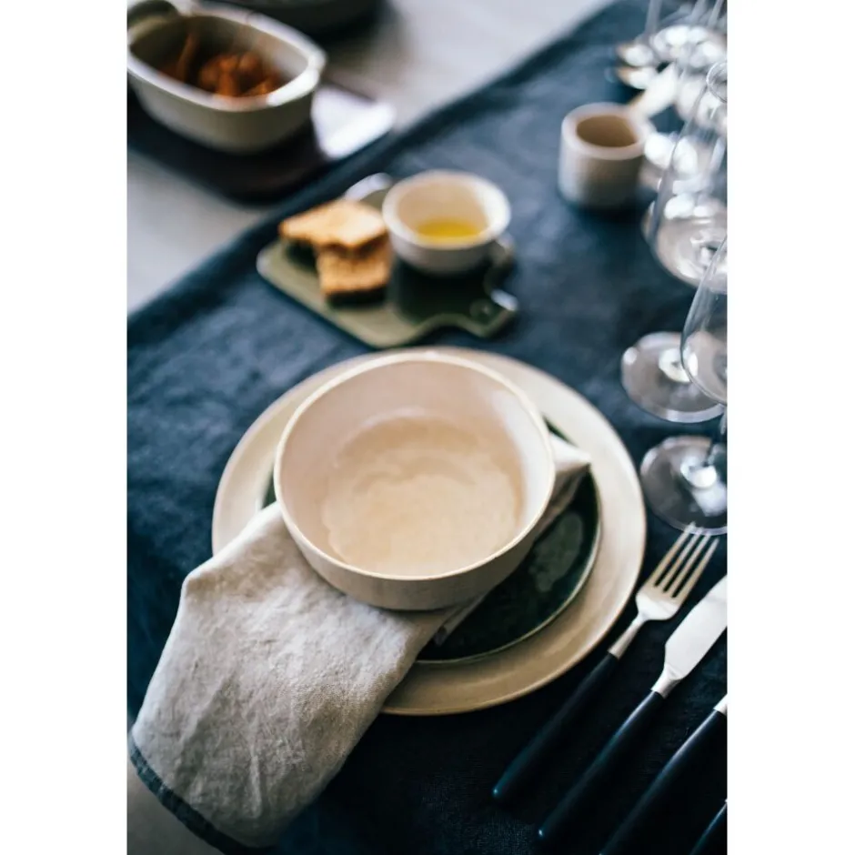 Pomax Linge De Table-MARIKANA - set/3 serviettes - lin - L 45 x W 45 cm - mix de couleurs