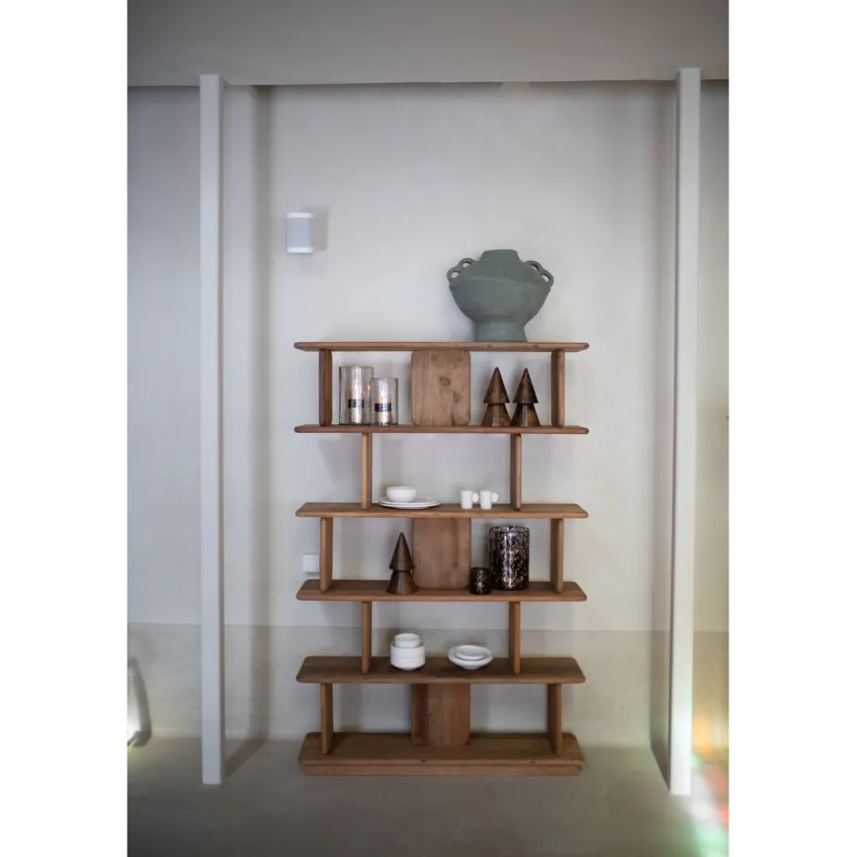 Pomax Étagères-MATTEO - étagère - bois récupéré - L 122 x W 30 x H 183 cm - naturel