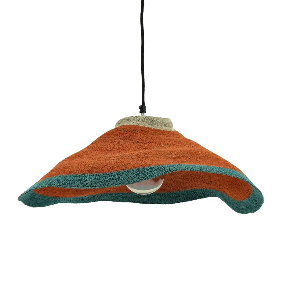 Pomax Suspensions-MILAGRO - lampe suspendue - jonc de mer - DIA 57 x H 10 cm - mix de couleurs