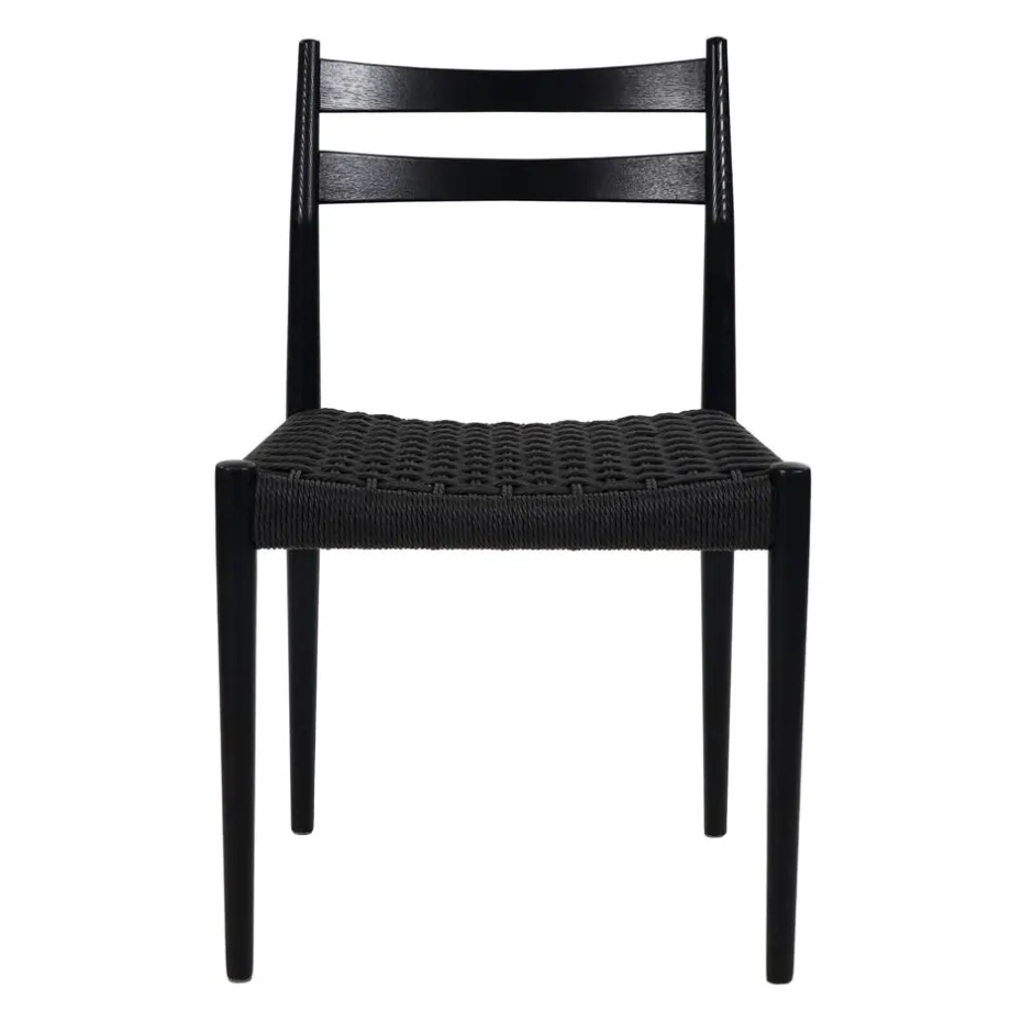 Pomax Chaises-MINOU - chaise - bois de frêne / papier - L 51,5 x W 51,5 x H 80 cm - noir