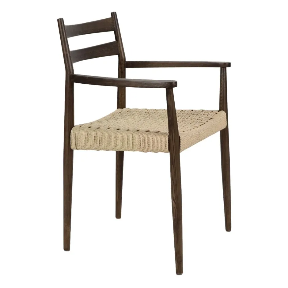 Pomax Chaises-MINOU - chaise - bois de frêne / papier - L 51,5 x W 57 x H 80 cm - noyer