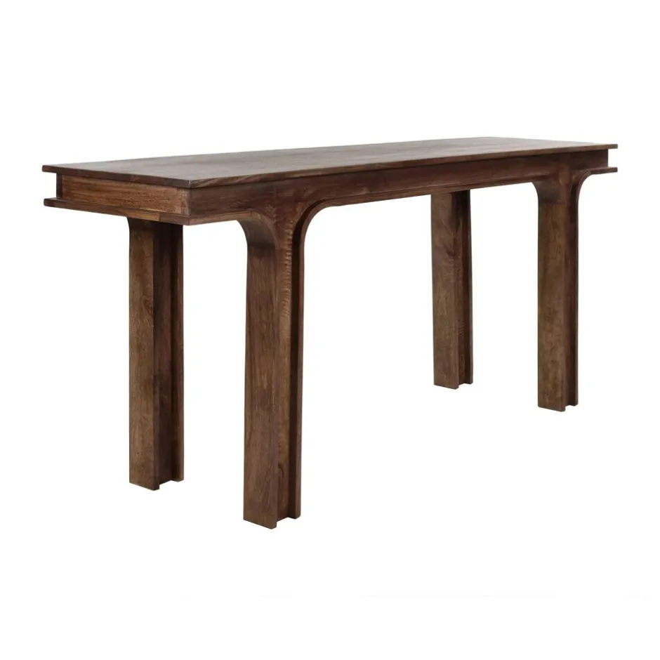 Pomax Consoles-MONTAGU - console - bois de mangier - L 180 x W 45 x H 80 cm - noyer