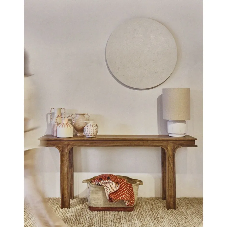 Pomax Consoles-MONTAGU - console - bois de mangier - L 180 x W 45 x H 80 cm - noyer