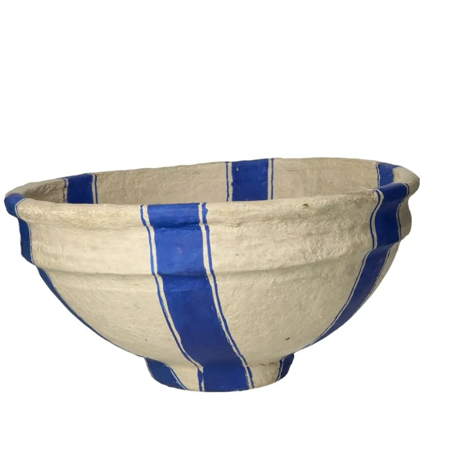 Pomax Saladiers / Plats À Servir-NAXOS - set/3 bols - papier mâché - DIA 26/32/39 x H 13/18/20 cm - bleu