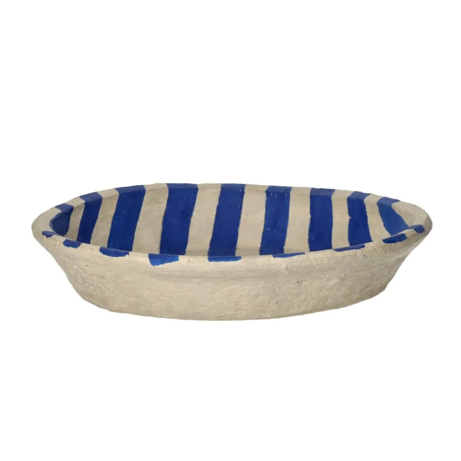 Pomax Saladiers / Plats À Servir-NAXOS - set/3 bols - papier mâché - DIA 20/24/29 x H 7,5/5/5 cm - bleu