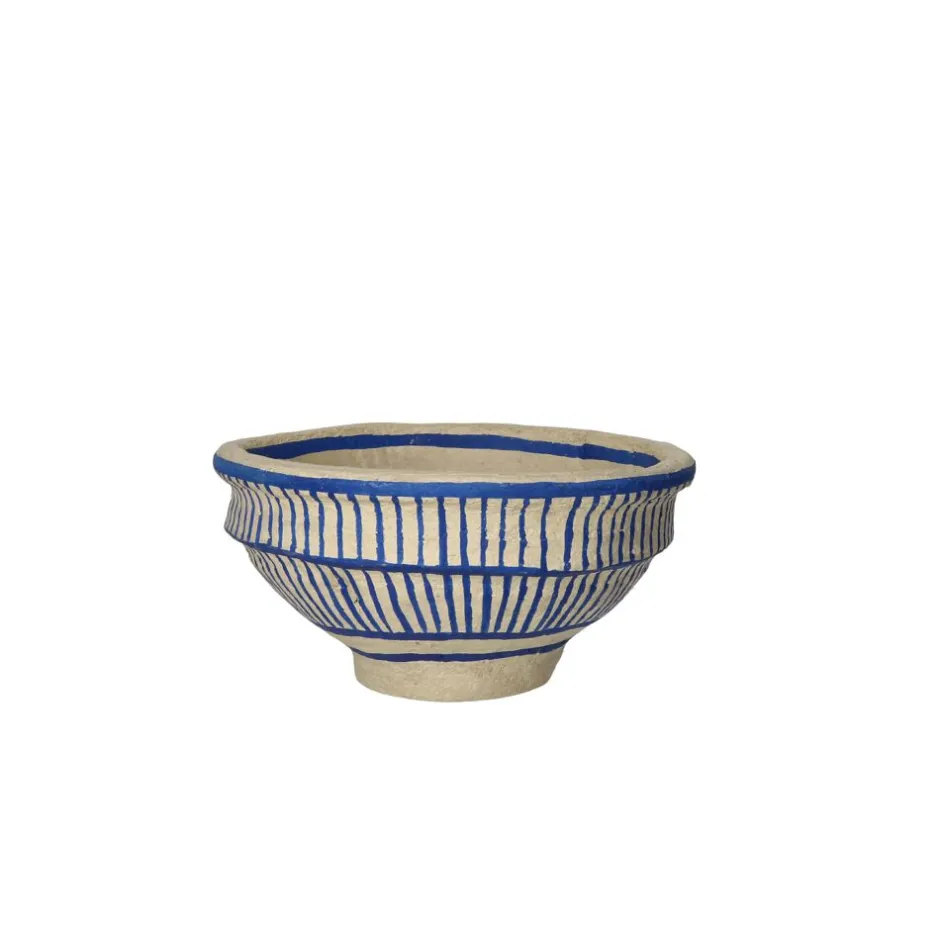 Pomax Saladiers / Plats À Servir-NAXOS - set/3 bols - papier mâché - DIA 26/32/39 x H 13/18/20 cm - bleu