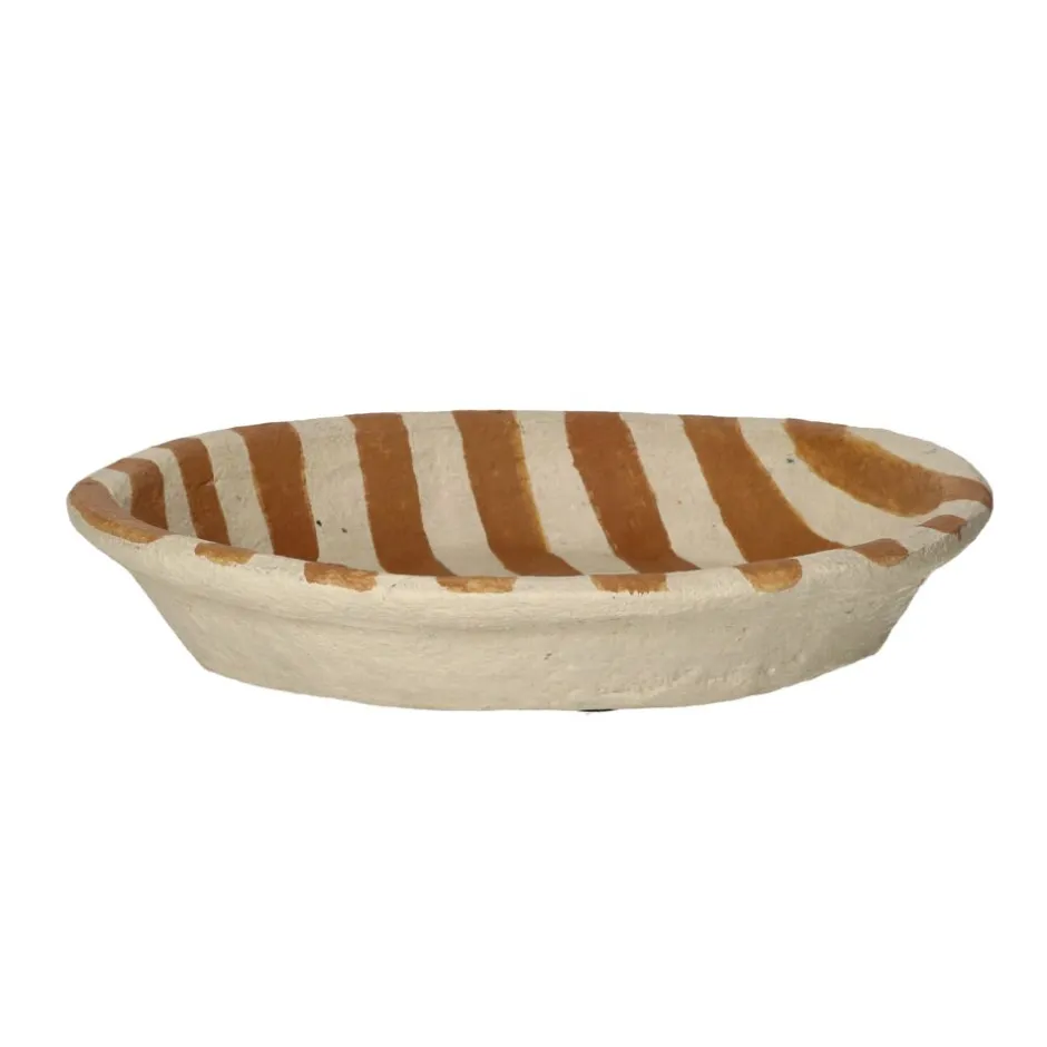 Pomax Saladiers / Plats À Servir-NAXOS - set/3 bols - papier mâché - DIA 20/24/29 x H 7,5/5/5 cm - ocre