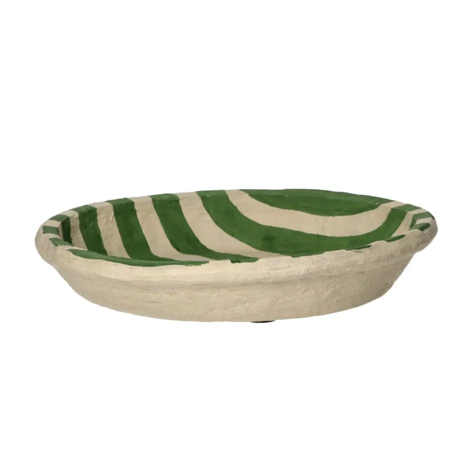 Pomax Saladiers / Plats À Servir-NAXOS - set/3 bols - papier mâché - DIA 20/24/29 x H 7,5/5/5 cm - vert