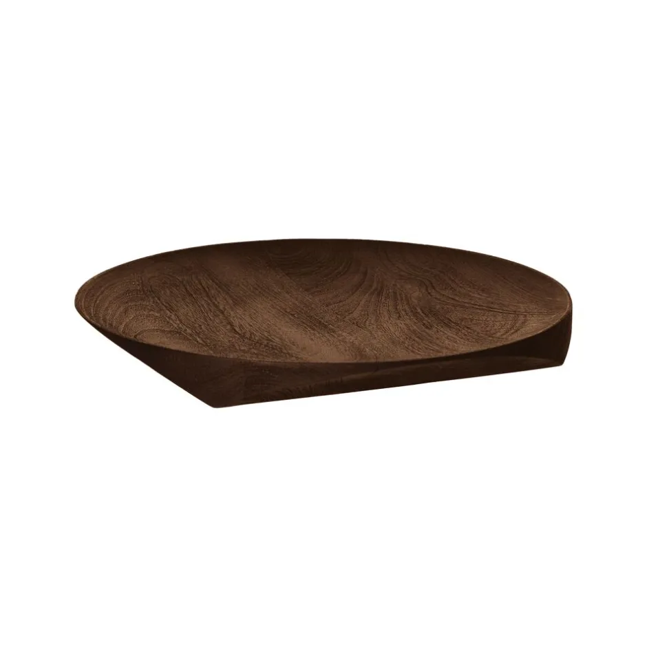 Pomax Bols & Paniers-NERVI - plateau - bois de mangier - DIA 30 x H 4 cm - noyer