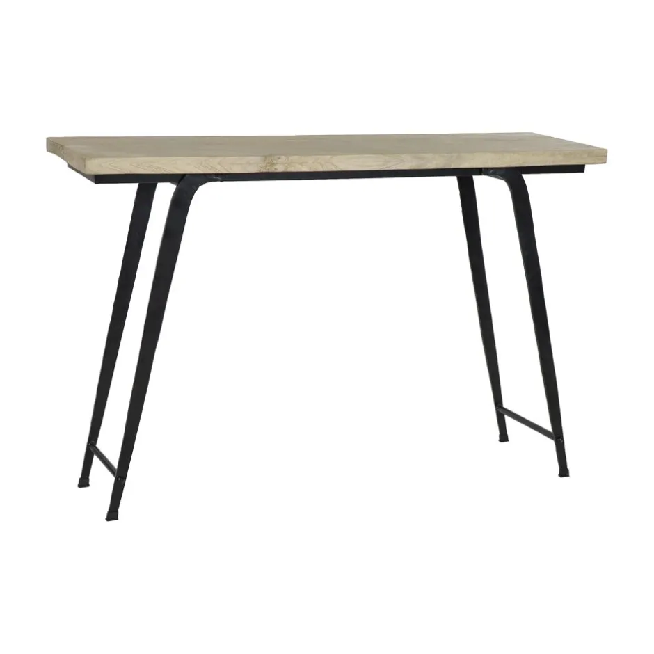Pomax Consoles-OHIO - meuble console - bois de mangier / métal - L 120 x W 35 x H 80 cm - naturel