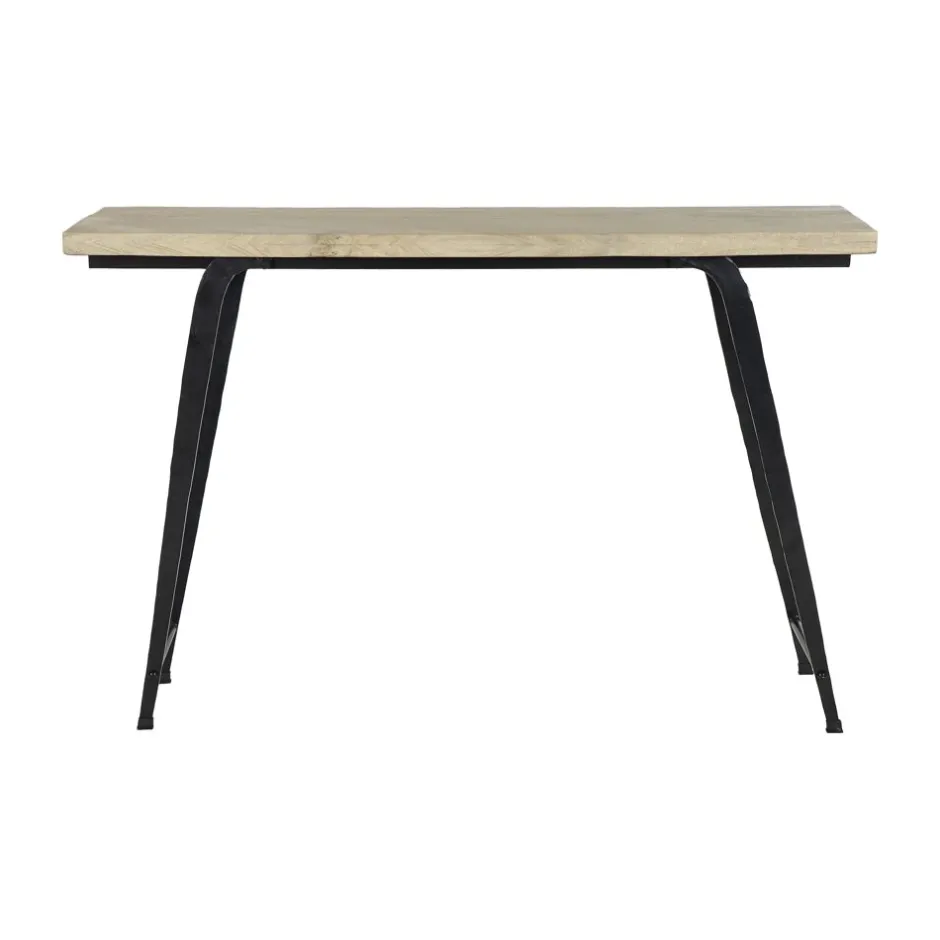 Pomax Consoles-OHIO - meuble console - bois de mangier / métal - L 120 x W 35 x H 80 cm - naturel