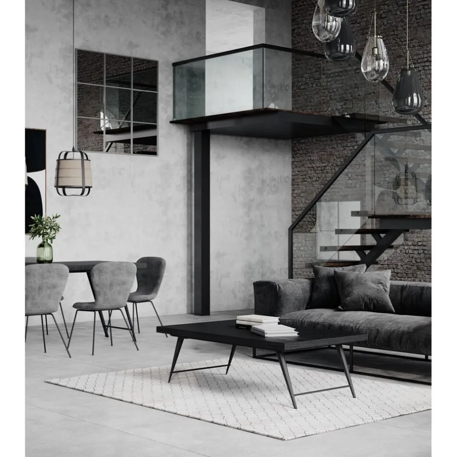 Pomax Tables Basses | Tables-OHIO - table basse - bois de mangier / métal - L 125 x W 75 x H 38 cm - noir