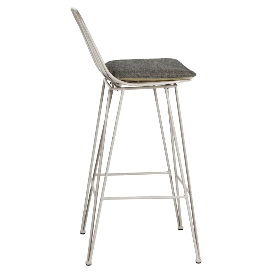 Pomax Chaises De Bar | Tabourets-OMBRA - chaise de bar - métal - L 40 x W 42 x H 90 cm - gris clair