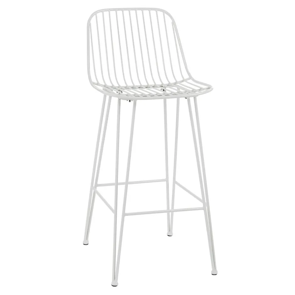 Pomax Chaises De Bar | Tabourets-OMBRA - chaise de bar - métal - L 40 x W 42 x H 90 cm - gris clair