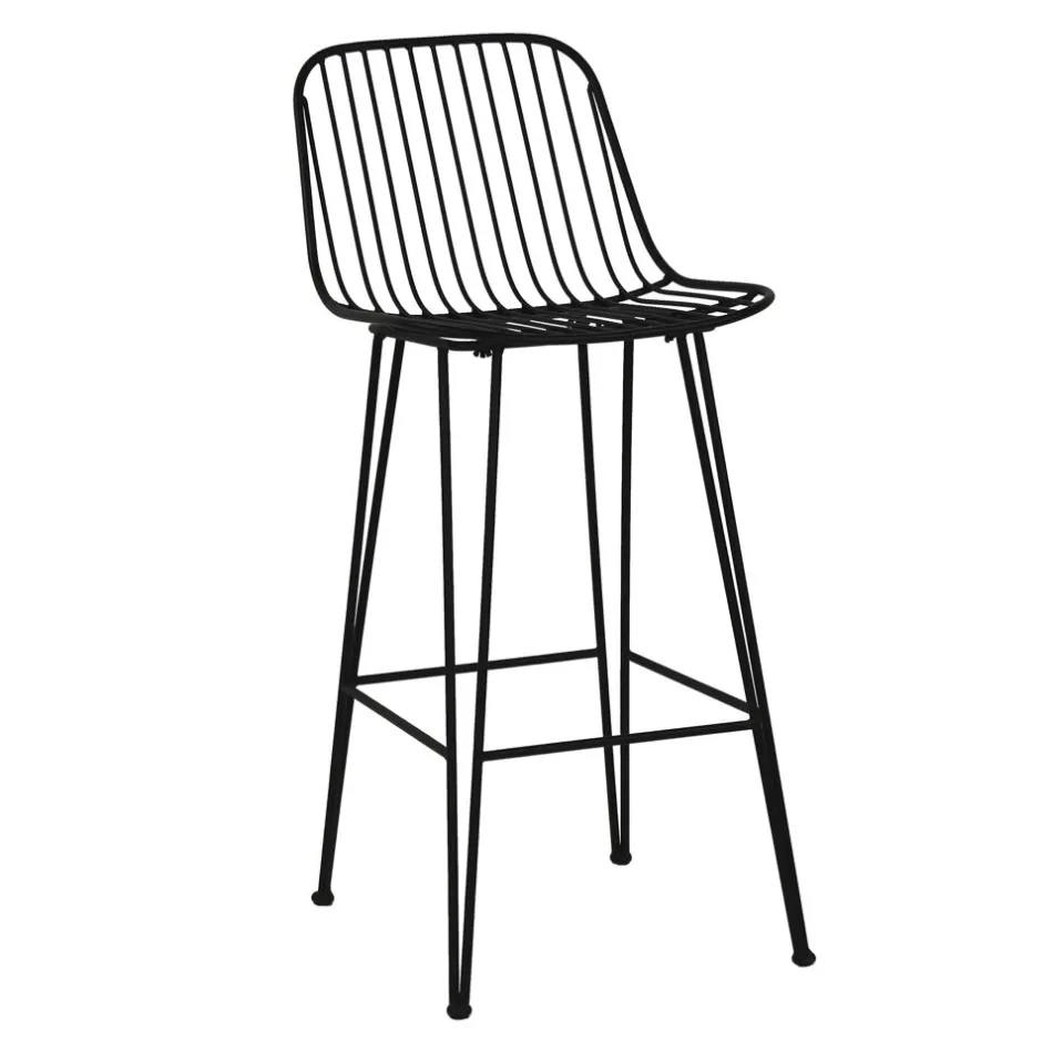 Pomax Chaises De Bar | Tabourets-OMBRA - chaise de bar - métal - L 40 x W 42 x H 90 cm - noir