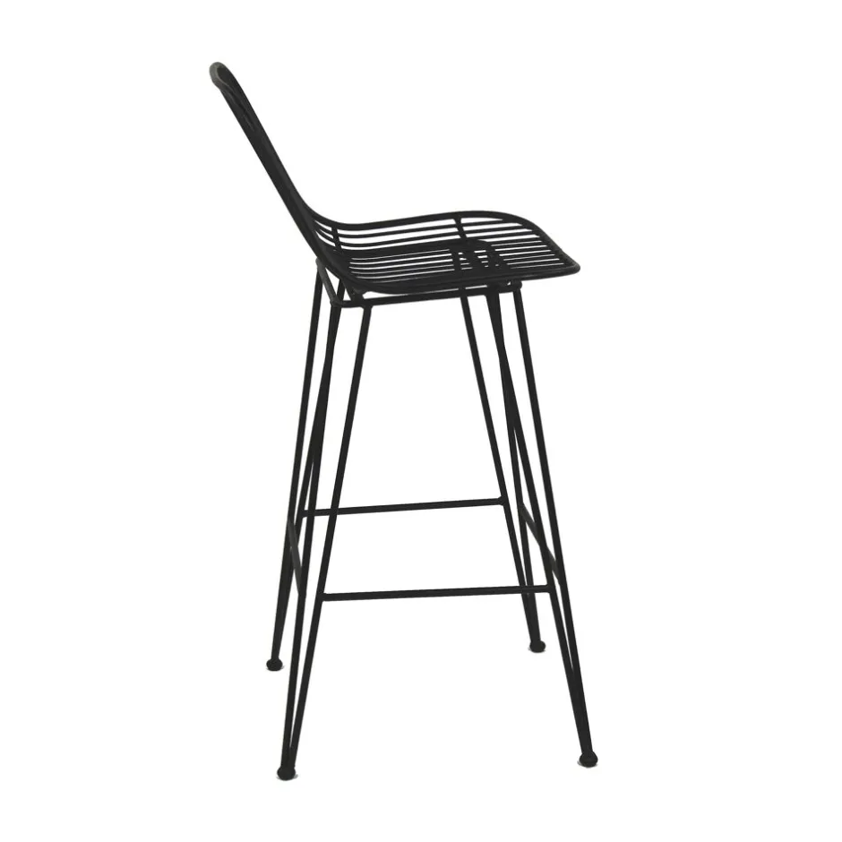 Pomax Chaises De Bar | Tabourets-OMBRA - chaise de bar - métal - L 40 x W 42 x H 90 cm - noir