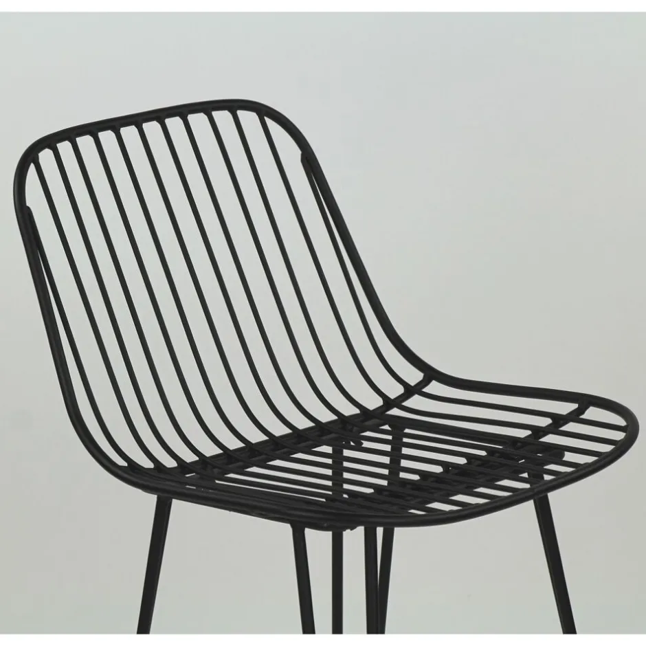 Pomax Chaises De Bar | Tabourets-OMBRA - chaise de bar - métal - L 40 x W 42 x H 90 cm - noir