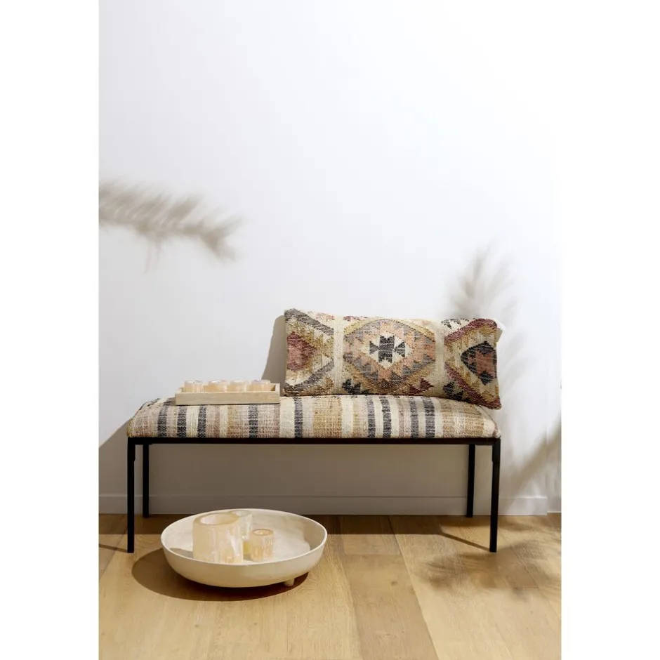 Pomax Bancs-OSIRIS - banc - tissu / métal - L 122 x W 46 x H 43 cm - multicolore