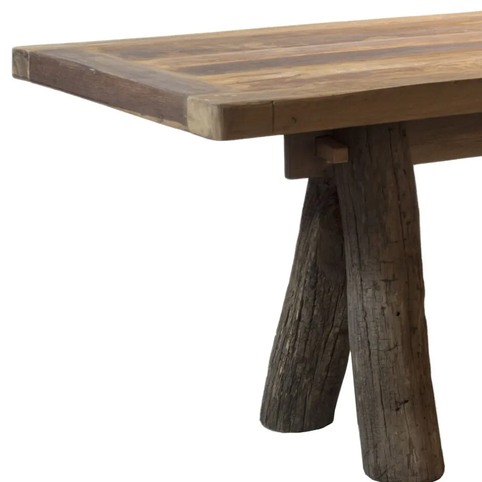 Pomax Tables-OVISTON - table à manger - bois récupéré - L 220 x W 85 x H 76 cm - naturel