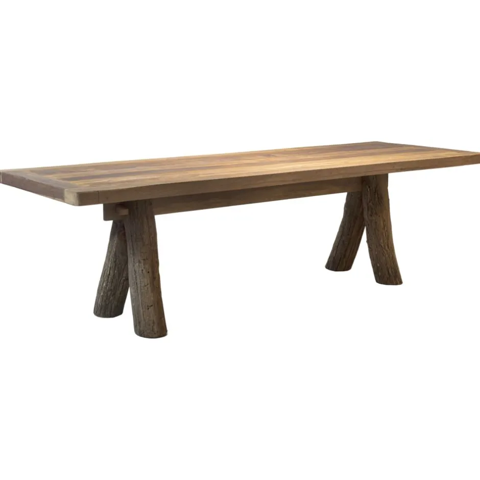 Pomax Tables-OVISTON - table à manger - bois récupéré - L 260 x W 85 x H 76 cm - naturel