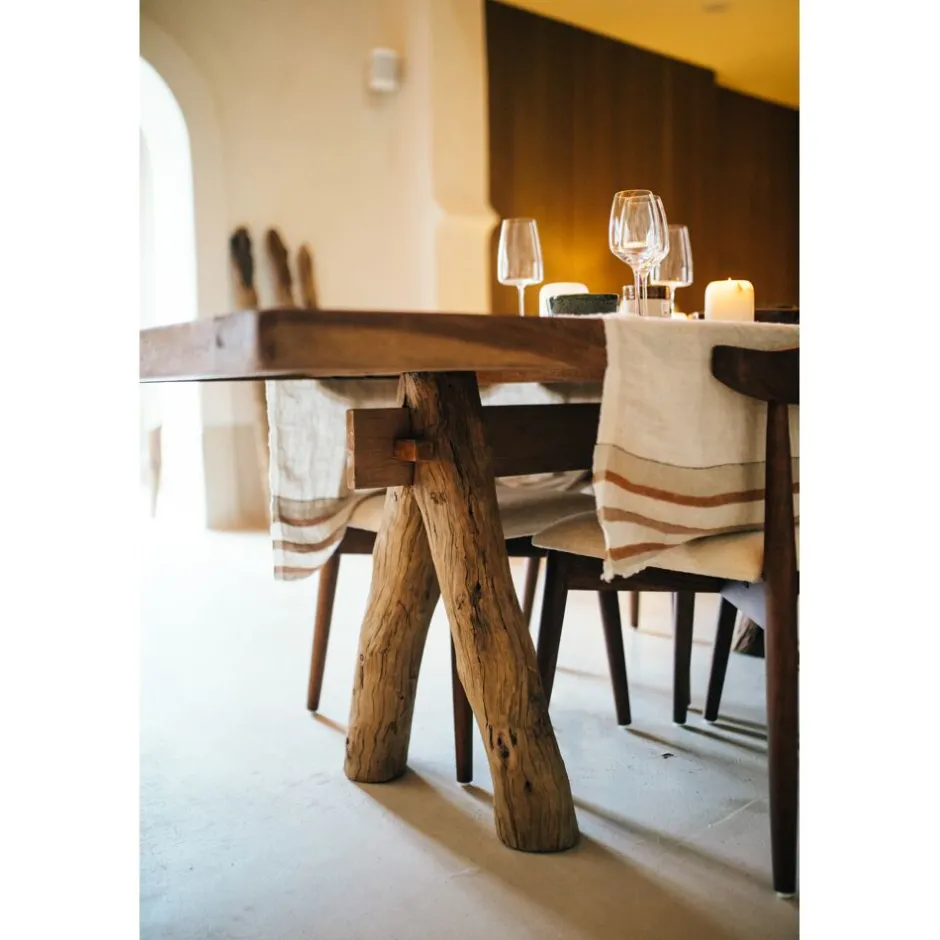 Pomax Tables-OVISTON - table à manger - bois récupéré - L 260 x W 85 x H 76 cm - naturel