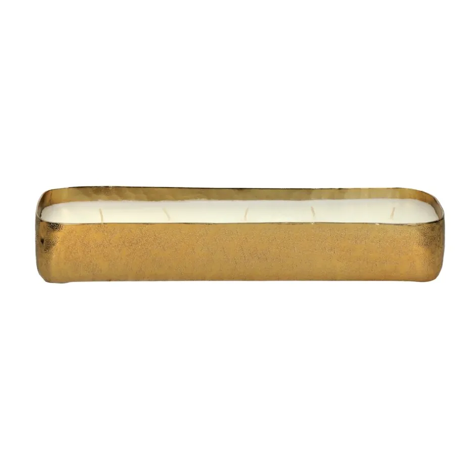 Pomax Bougies-PACIFY - bol avec bougie - aluminium / cire - L 30 x W 7 x H 5 cm - or