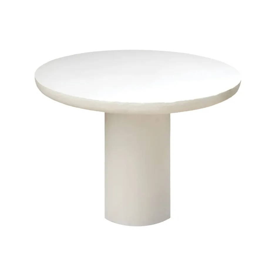 Pomax Tables-PIASTRO - table - enduit à la chaux - DIA 115 x H 76 cm - blanc cassé