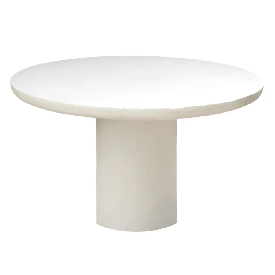 Pomax Tables-PIASTRO - table - enduit à la chaux - DIA 150 x H 76 cm - blanc cassé