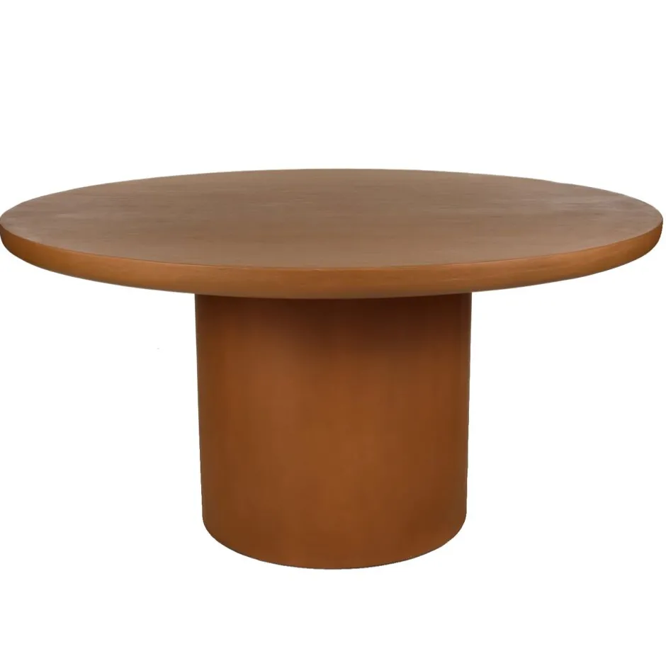 Pomax Tables-PIASTRO - table - enduit à la chaux - DIA 150 x H 76 cm - terracotta
