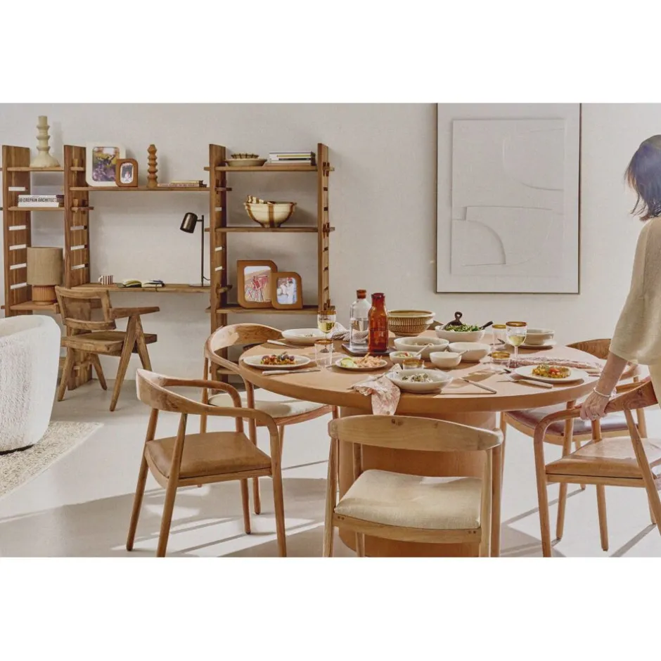 Pomax Tables-PIASTRO - table - enduit à la chaux - DIA 115 x H 76 cm - terracotta